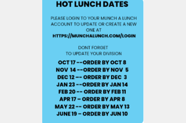 list of hot lunch dates