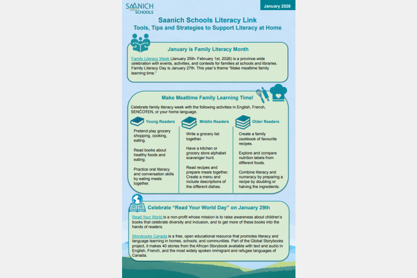 Saanich Schools Literacy Link Poster