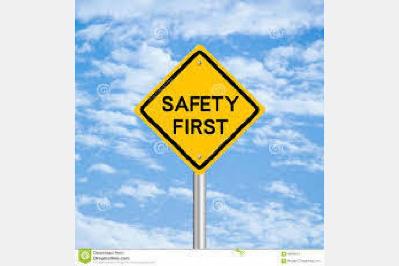 image of safety first sign